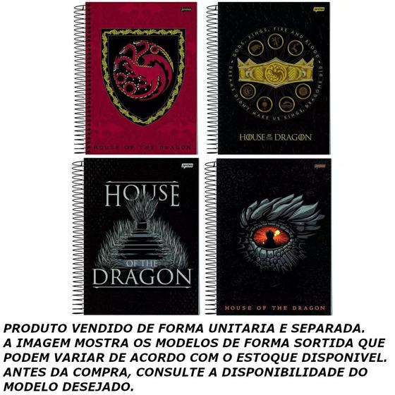 Imagem de Caderno 160f 10 materias house of the dragon - jandaia