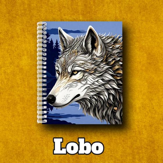 Imagem de Caderno A5 animais leão, águia, lobo, dragão