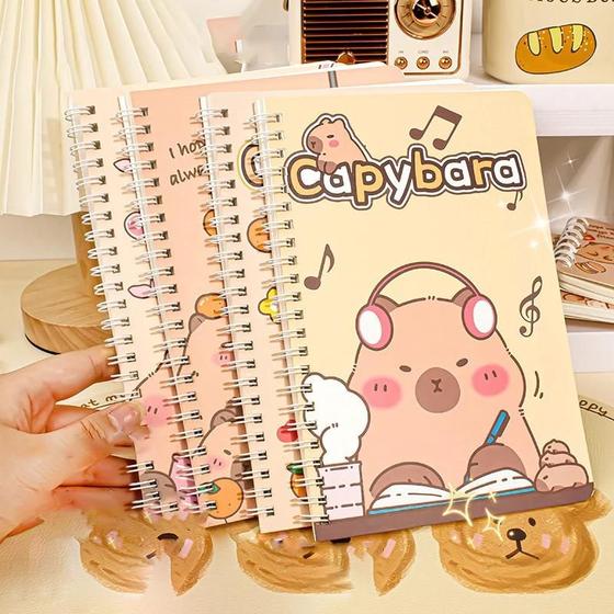 Imagem de Caderno A5 Capivara - Linha Circular para Diário, Estudo e Exames