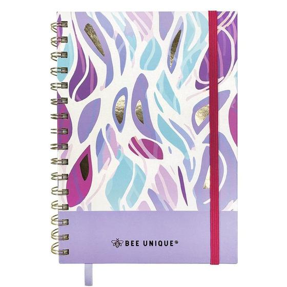 Imagem de Caderno A5 Colorblock - Capa Dura Espiral Com Elástico Pautado 80 Folhas Bee Unique