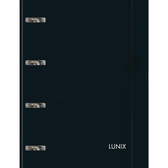 Imagem de Caderno Argolado Cartonado Com Elástico Lunix Preto 80 Folhas Tilibra
