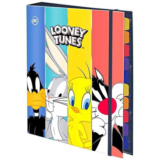 Imagem de Caderno Argolado Fichário Colegial Looney Tunes - DAC