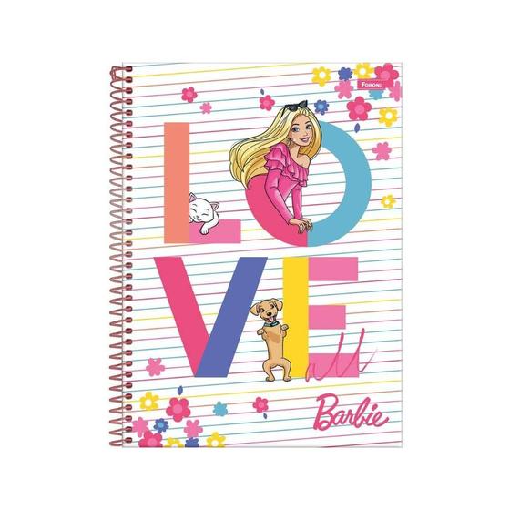 Imagem de Caderno Barbie Universitário 10 Matérias 160 Folhas Love All