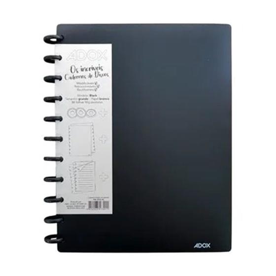 Imagem de Caderno Black Pautado 90g G Papel Branco Adox