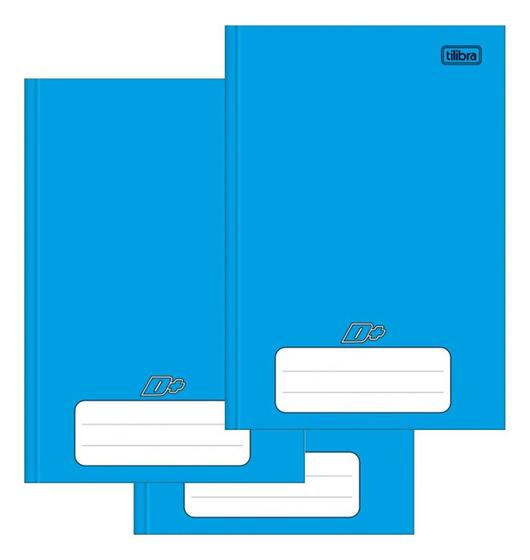 Imagem de Caderno Brochura Capa Dura Azul 48 Folhas Kit 3