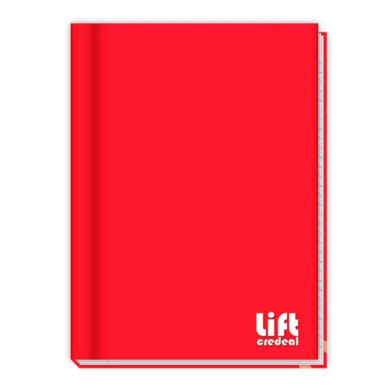 Imagem de Caderno Brochura Capa Dura Lift Vermelho 80 Folhas Credeal