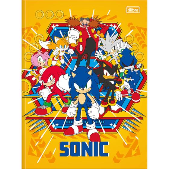 Imagem de Caderno Brochura Costurado Grande Capa Dura Sonic 48 Folhas Tilibra  Brochurão