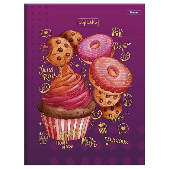 Imagem de Caderno Brochura Cupcake Grande 80 Folhas Foroni