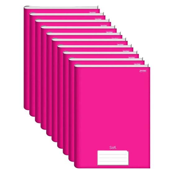 Imagem de Caderno Brochura Grande 48 Folhas Rosa Pink Jandaia Kit 10 Un