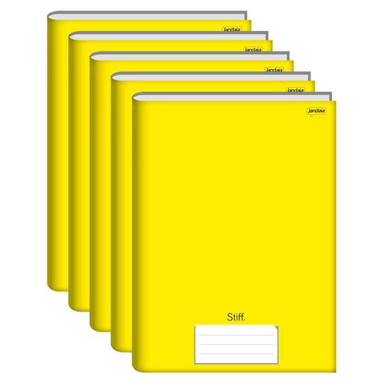 Imagem de Caderno Brochura Grande 96 Folhas Amarelo Stiff Kit 5 Un.