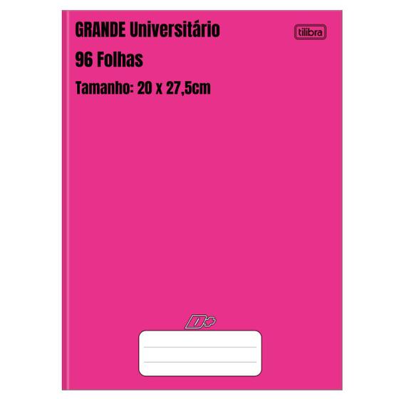 Imagem de Caderno Brochura Pequeno/Grande 48 ou 96 Folhas D+ Rosa Tilibra - Escolha o Tamanho