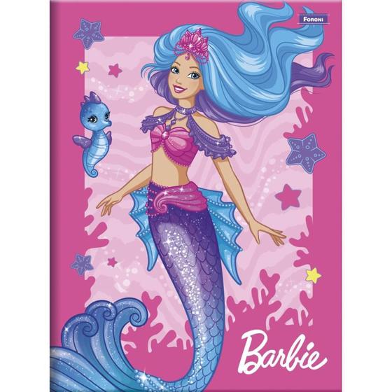 Imagem de Caderno Brochurao Capa Dura Barbie Mermaid Power 80FLS.