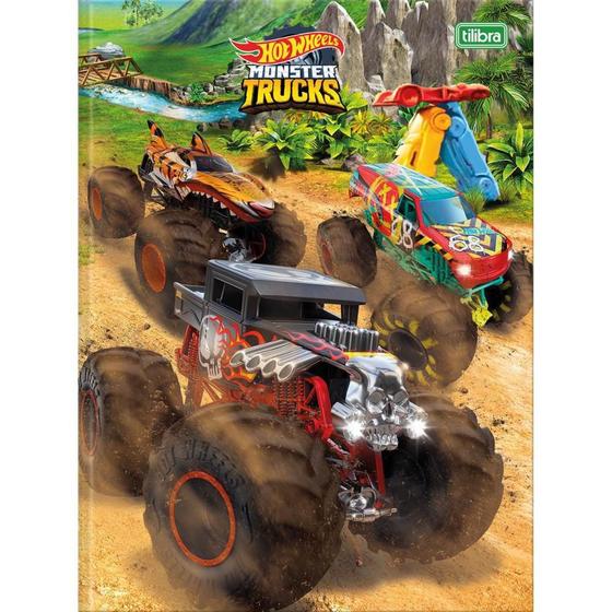 Imagem de Caderno Brochurao Capa Dura HOT Wheels Monster TRUCKS 80FL