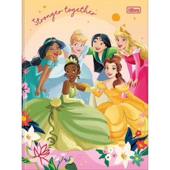 Imagem de Caderno Brochurão Capa Dura Princesas 80 Folhas Pacote com 05