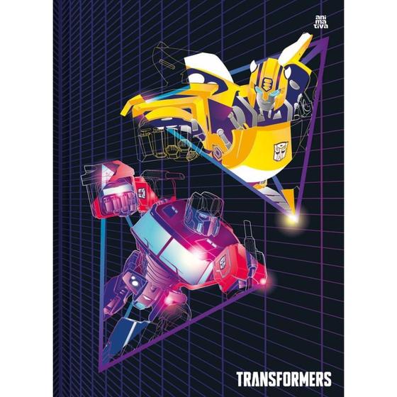 Imagem de Caderno Brochurão Capa Dura Transformers 80 Folhas - Pacote com 05