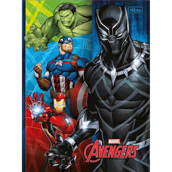 Imagem de Caderno Brochurão Grande Universitário Avengers Vingadores 80 Folhas Capa Dura Tilibra
