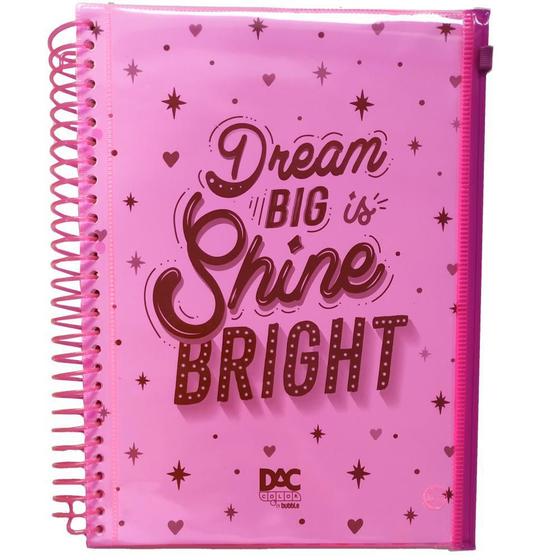 Imagem de Caderno Bubble Rosa Neon 160 Folhas 10 Materias Com Malote