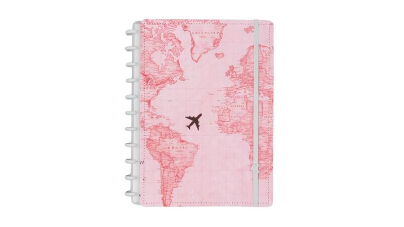 Imagem de Caderno By Gocase Mapa Mundi Rosa Grande Cigd4107