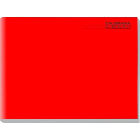 Imagem de Caderno Caligrafia Capa Dura Liso Horizontal 1/4 48 FLS Vermelho - Pacote com 05 Unidades