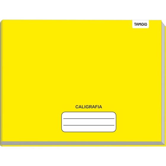 Imagem de Caderno Caligrafia Capa Dura Liso Horizontal 1/4 96 Folhas Amarelo Tamoio Pacote com 5