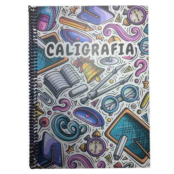 Caderno Caligrafia Universitário Capa Dura 100 Folhas - Arwetech ...