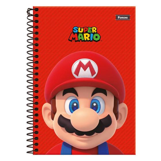 Imagem de Caderno Capa Dura 10 MatErias Super Mario Capas Sortidas Foroni