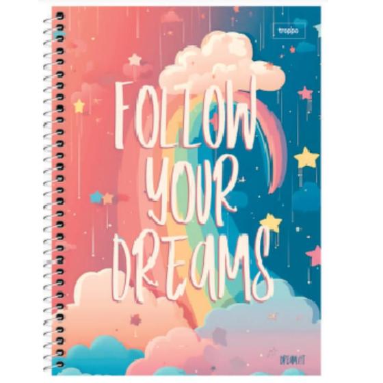 Imagem de Caderno Capa Dura Espiral - Dream It - 1 Mat c/Adesivos