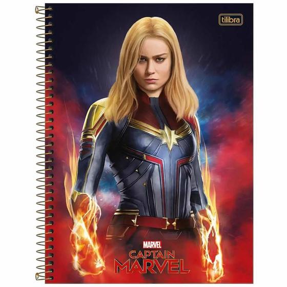 Caderno Capitã Marvel - Figura - 80 Folhas - Tilibra - Caderno ...