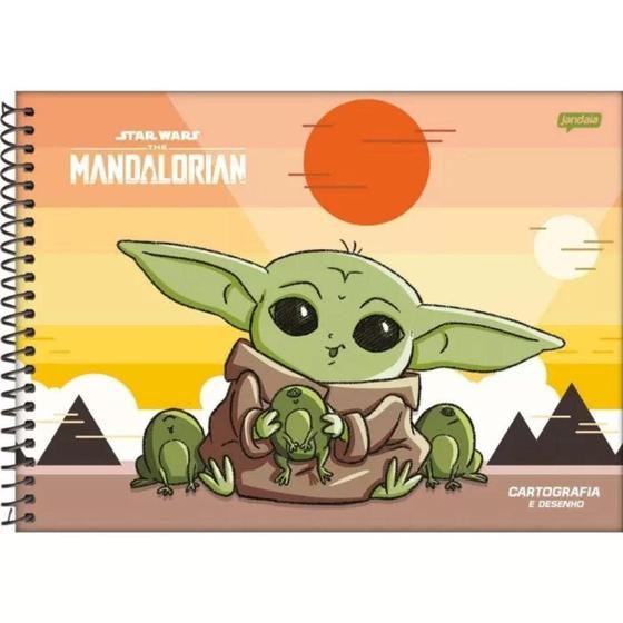 Imagem de Caderno Cartografia C/D 80 Folhas The Mandalorian Jandaia Capa Sortida