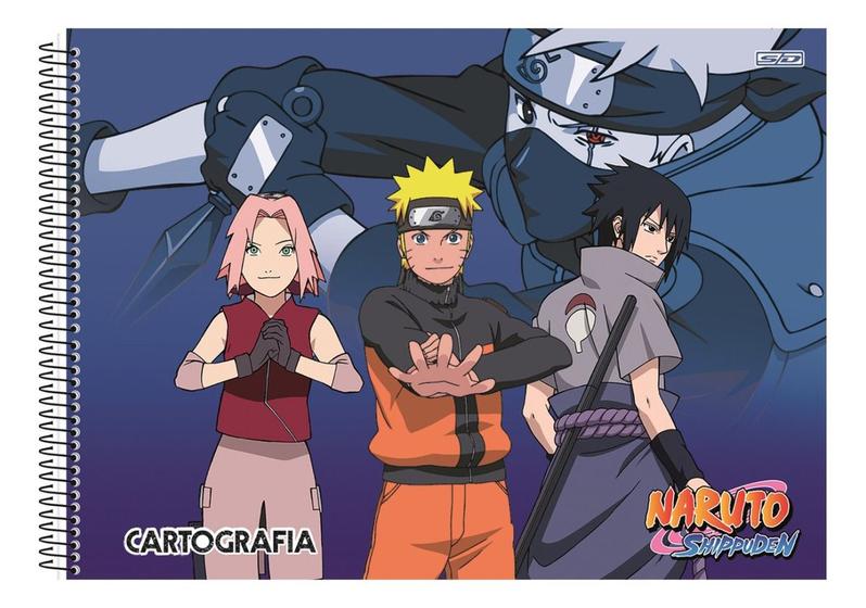 Imagem de Caderno Cartografia E Desenho Naruto Capa Dura Com Adesivos