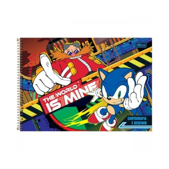 Imagem de Caderno Cartografia e Desenho Sonic Tilibra 80F The World Is Mine