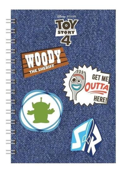 Imagem de Caderno Cd Jeans Com Patches Toy Story Espiral Duplo 80Fls