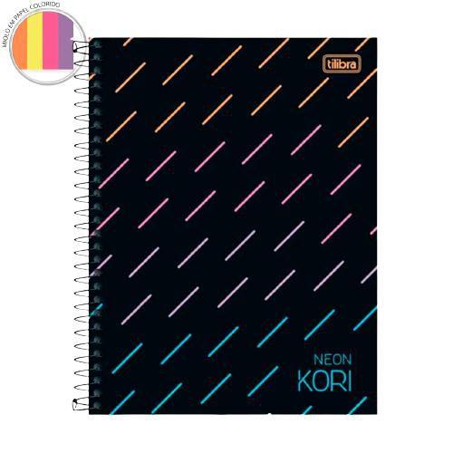 Imagem de Caderno Colegial Neon Kori 80 folhas coloridas Tilibra