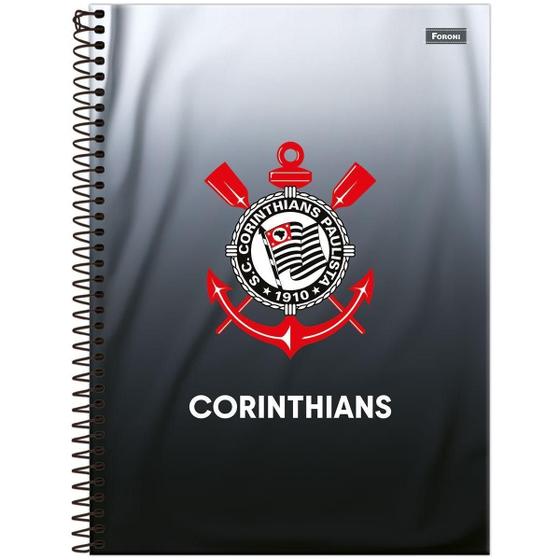 Imagem de Caderno Corinthians Capa Dura Espiral 1 Matéria 80F Escolar