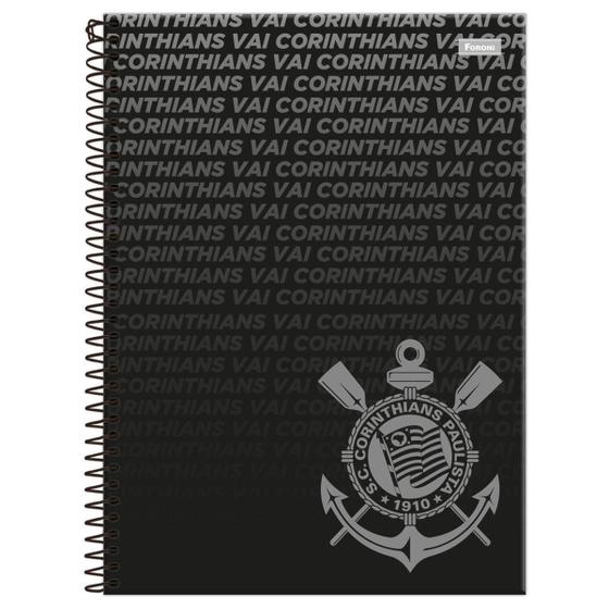 Imagem de Caderno Corinthians Capa Dura Espiral 1 Matéria 80F Escolar