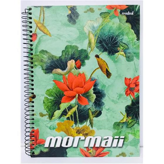 Imagem de Caderno Credeal 1X1 Mormaii flor laranja espiral 96 folhas