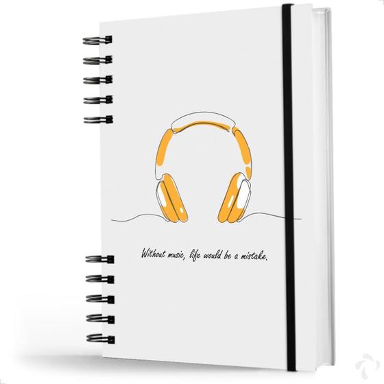 Imagem de Caderno De Anotações Capa Dura Coleção Music Melodia Branco