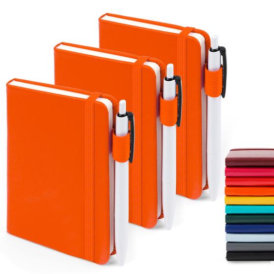 Imagem de Caderno de Bolso A6 FeelA com 3 Canetas Pretas - Pacote com 3 Cadernos