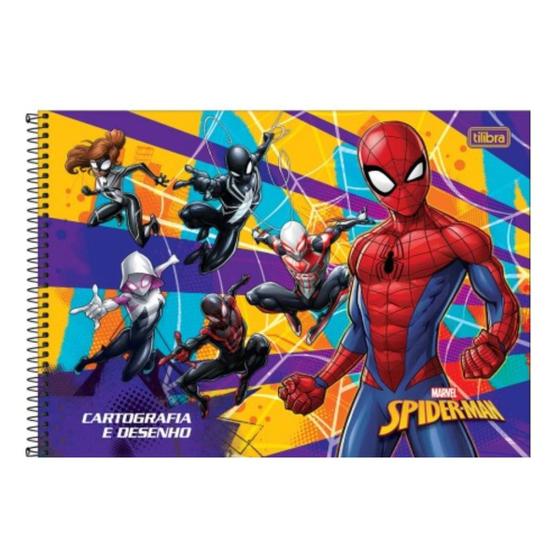 Imagem de Caderno de Cartografia e Desenho Capa Dura Spider Man 80 Fls Tilibra