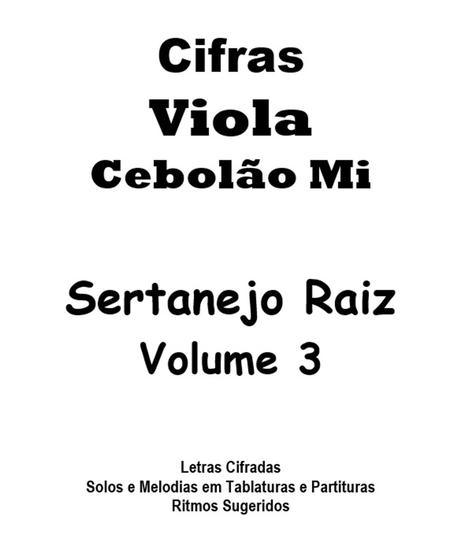 Imagem de Caderno de Cifras Sertanejo Raiz Vol. 3