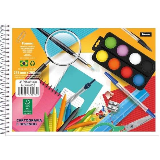 Imagem de Caderno de Desenho CF 48fls Sem Seda Basico - Foroni 2023