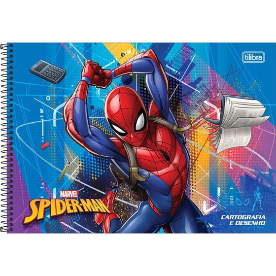 Imagem de Caderno de Desenho e Cartografia CD Spider-Man 80 Folhas - Tilibra