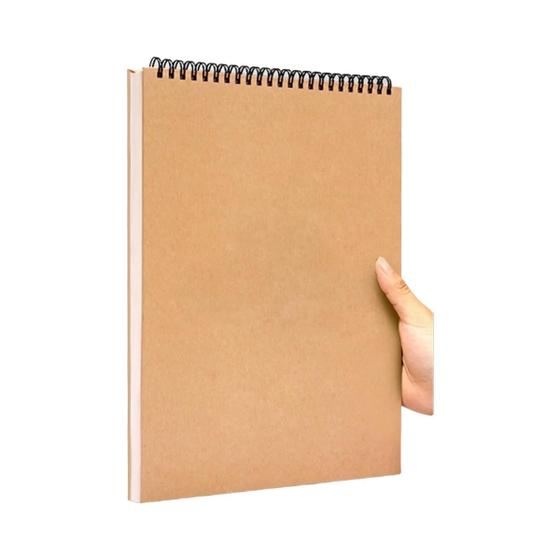 Imagem de Caderno de Desenho Espiral 160gsm - 30 Folhas (60 Páginas) para Aquarela e Esboços