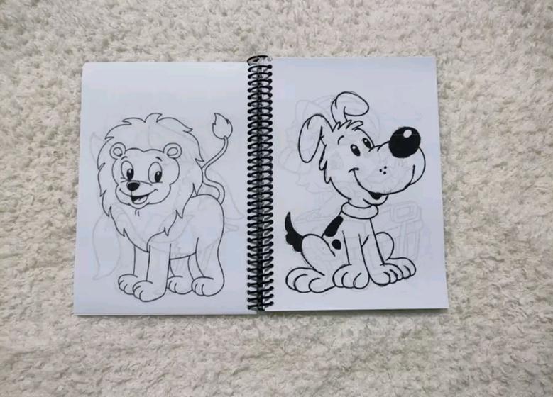 Caderno de desenho para colorir infantil/ Criança - 100 Desenhos - Loja ...
