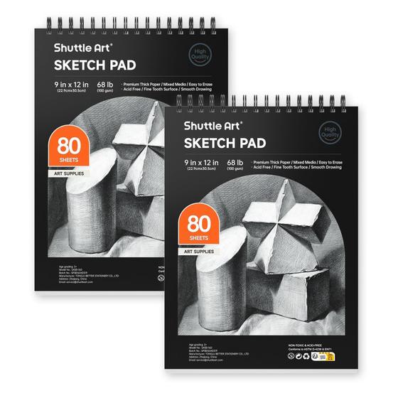 Imagem de Caderno de Desenho Shuttle Art 9x12cm - 160 Folhas (Pacote com 2)