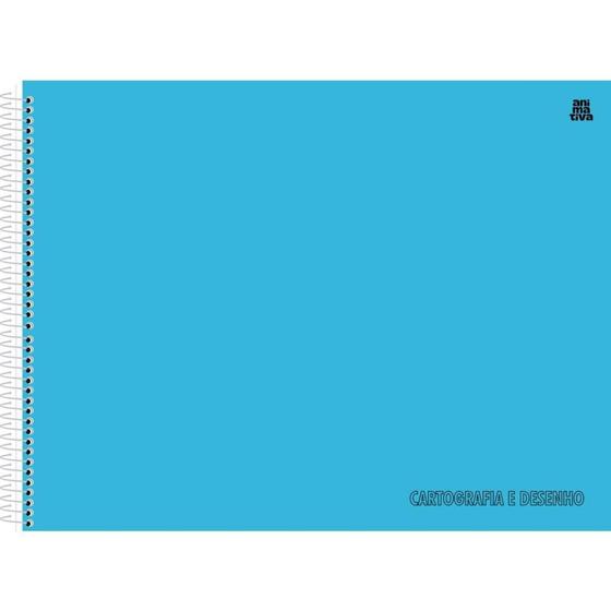 Imagem de Caderno de Desenho Universitário Capa Dura Azul 60 Folhas Pacote com 5