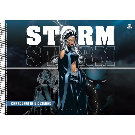 Imagem de Caderno de Desenho Universitário Capa Dura X-MEN 60 Folhas com Adesivos Pacote com 5