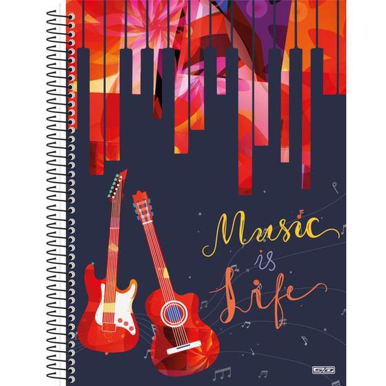 Imagem de Caderno de Música 50 Folhas Music Is Life - São Domingos