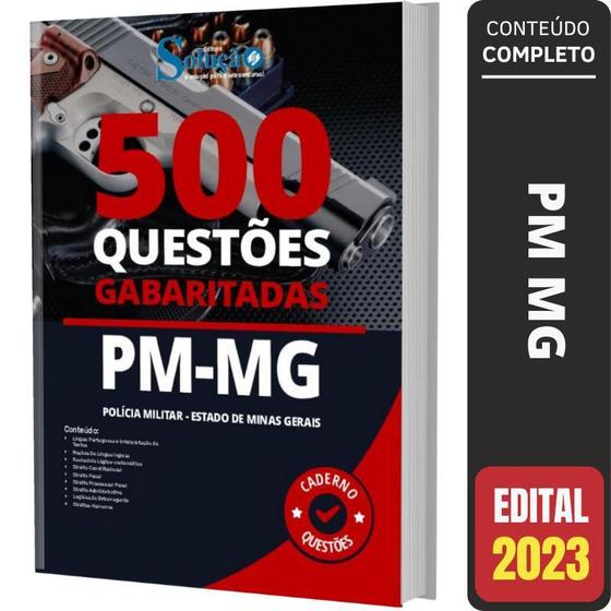 Imagem de Caderno De Questões Pm-Mg - 500 Questões Gabaritadas