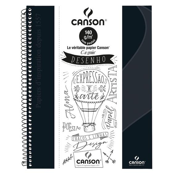 Imagem de Caderno Desenho Canson Expressão e Arte Espiral Capa Dura 140 g A4 40 Fls Preto 71406817BR
